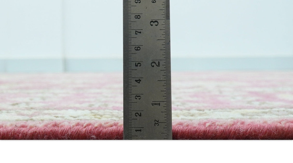Custom Made Pink and Beige Oushak Hand Knotted Wool Rug