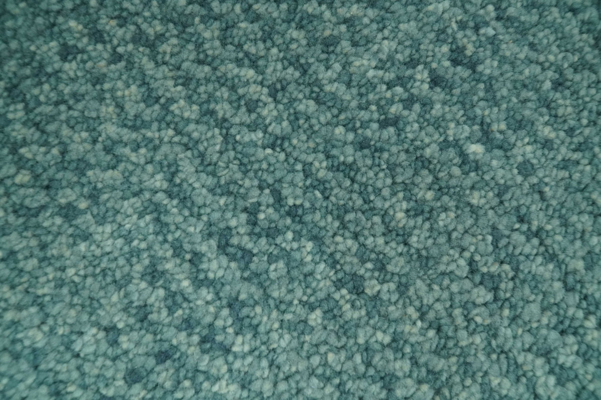 Custom Made shades of Sea Blue Contemporary Hand Knotted Wool area Rug