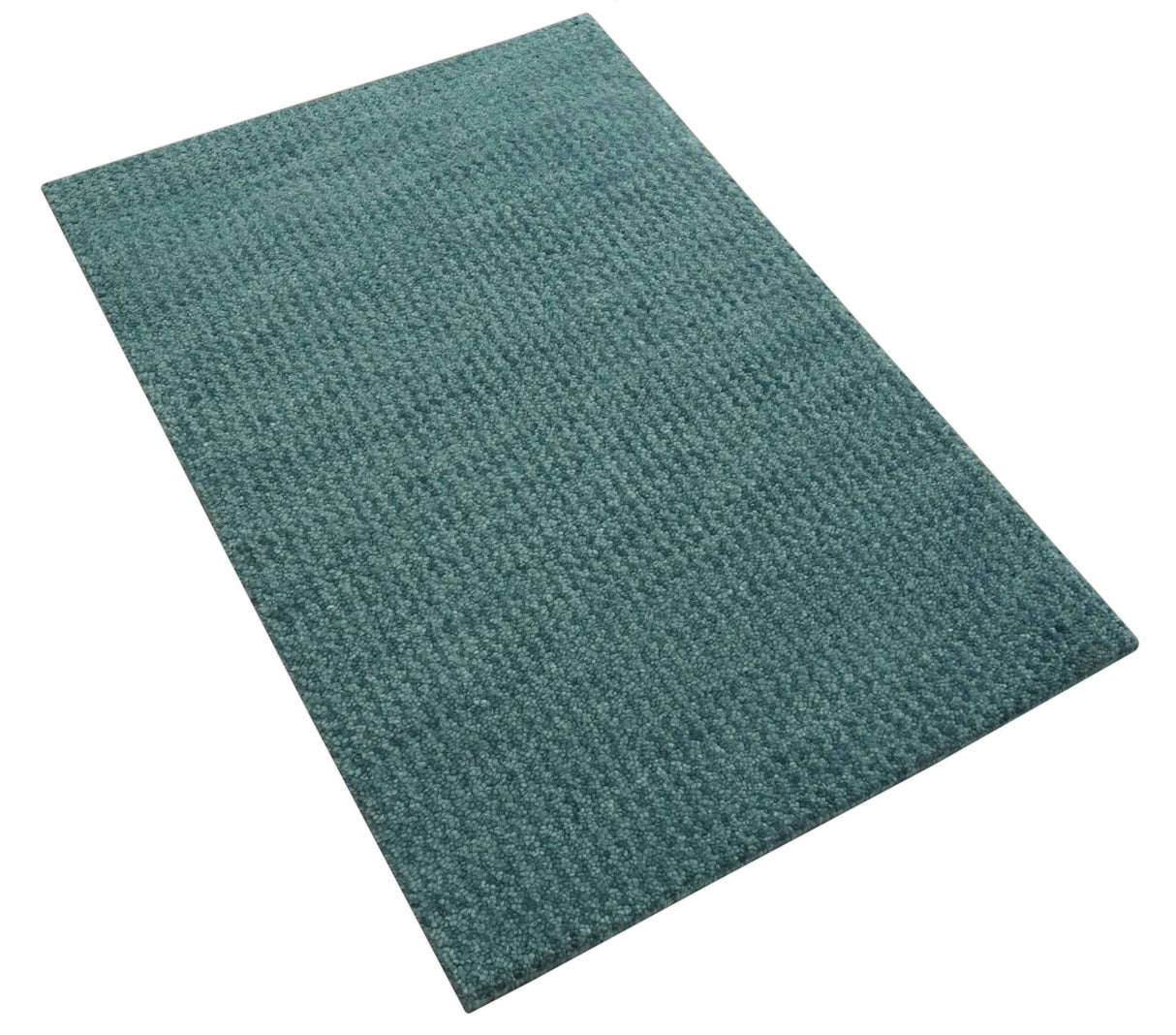 Custom Made shades of Sea Blue Contemporary Hand Knotted Wool area Rug