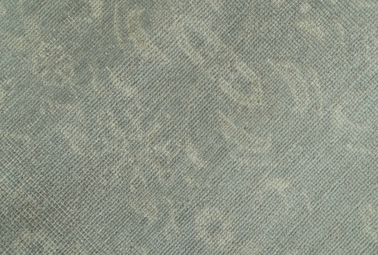 Custom Made Silver Traditional Silver Hand Knotted Wool Rug