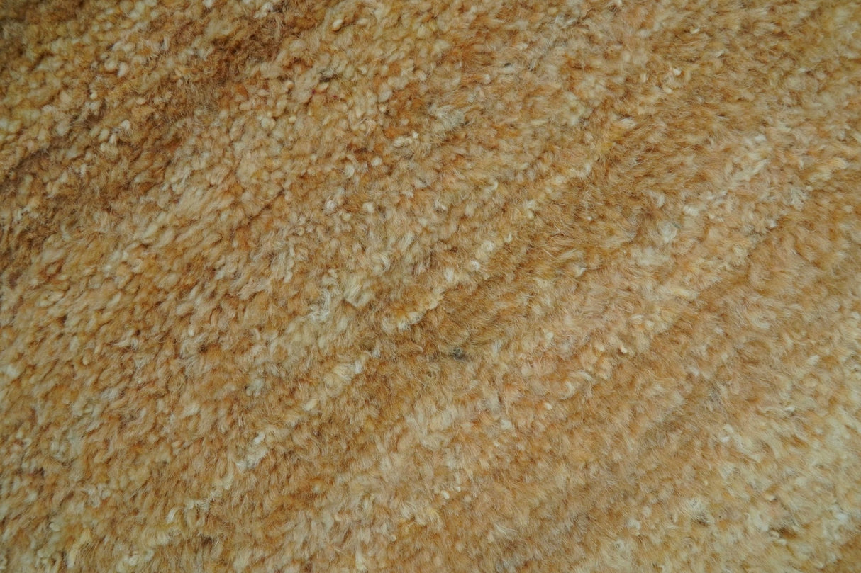 Custom Made Solid Design Camel Hand Knotted Wool Area Rug
