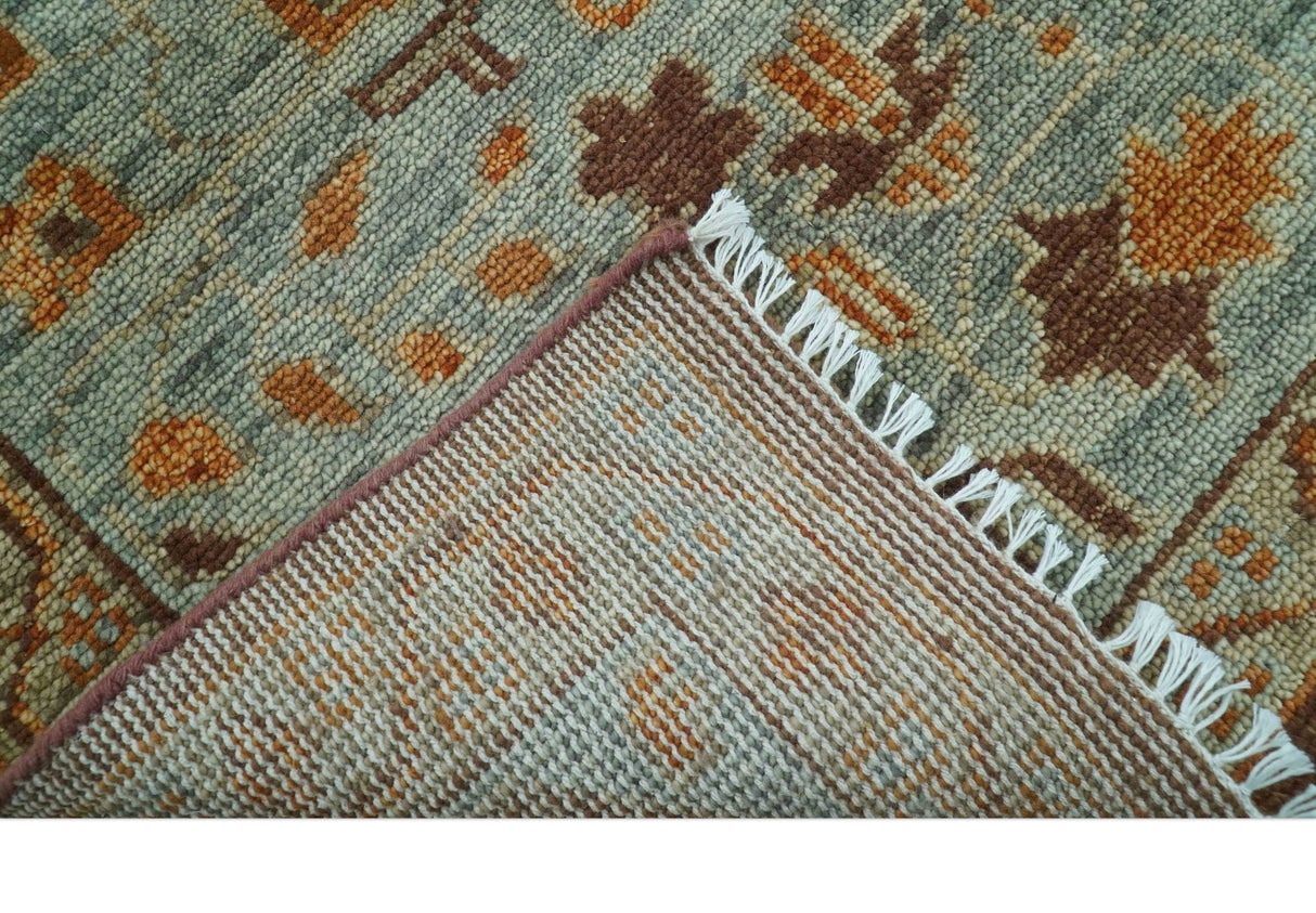 Custom Made Traditional Heriz Brown, Beige and Rust Hand Knotted wool area rug