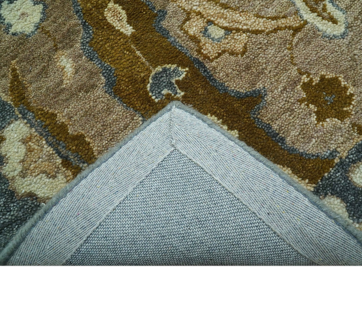 Custom Made Traditional Oushak Brown Hand Tufted Wool Area Rug