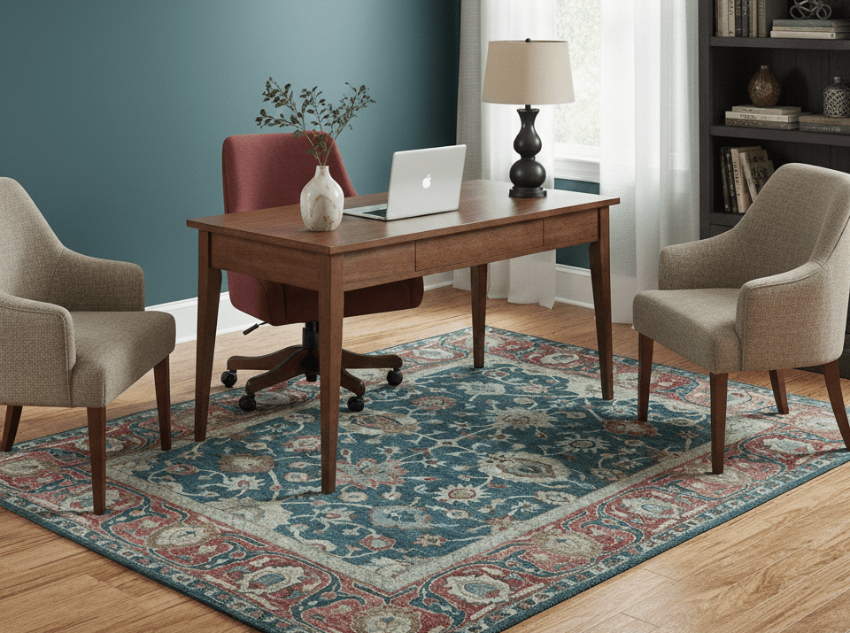 Custom Made Traditional Oushak Design Teal Hand Tufted Wool Rug