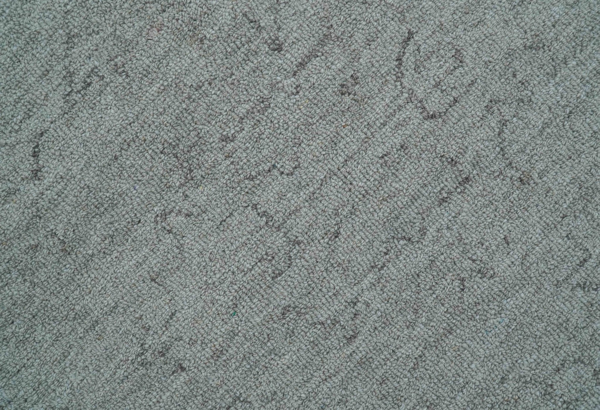 Custom Made Traditional Transitional Gray Hand Tufted wool rug