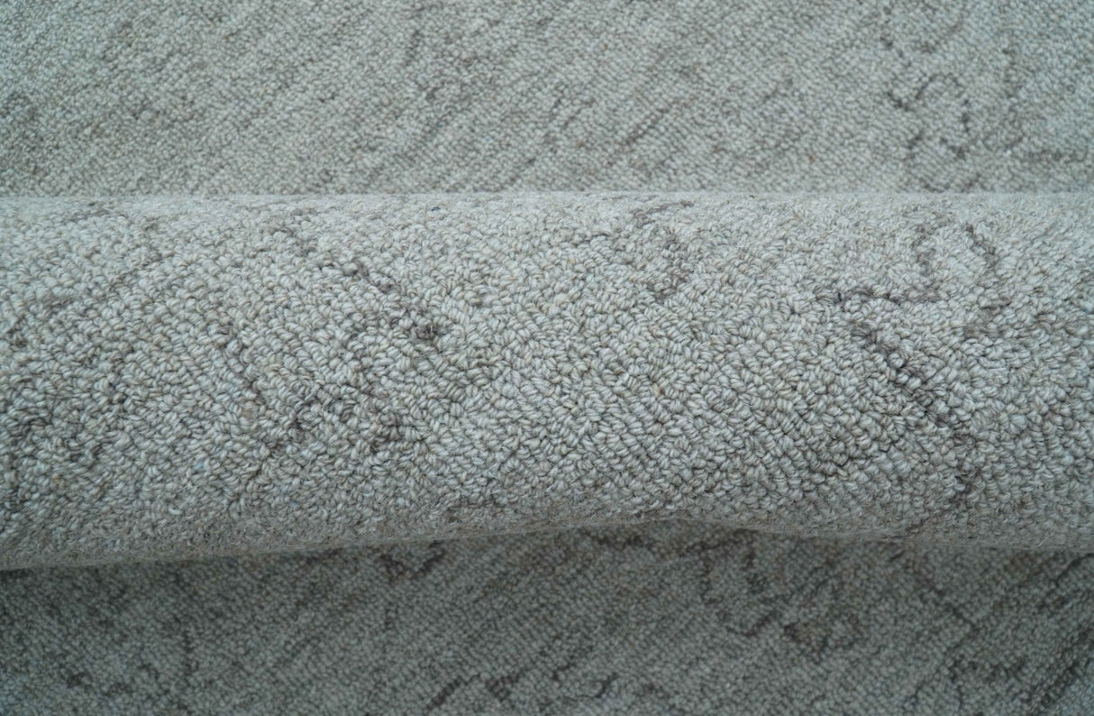 Custom Made Traditional Transitional Gray Hand Tufted wool rug