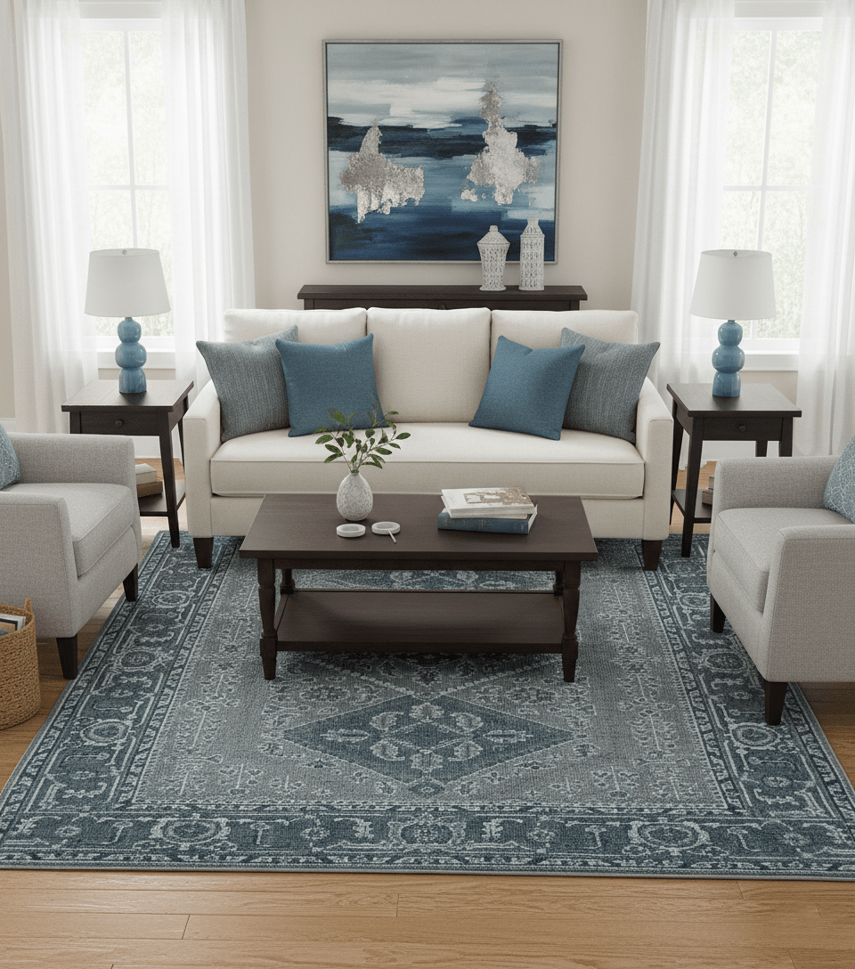 Custom Made Traditional Turkish Design Gray Hand Knotted Wool Area Rug