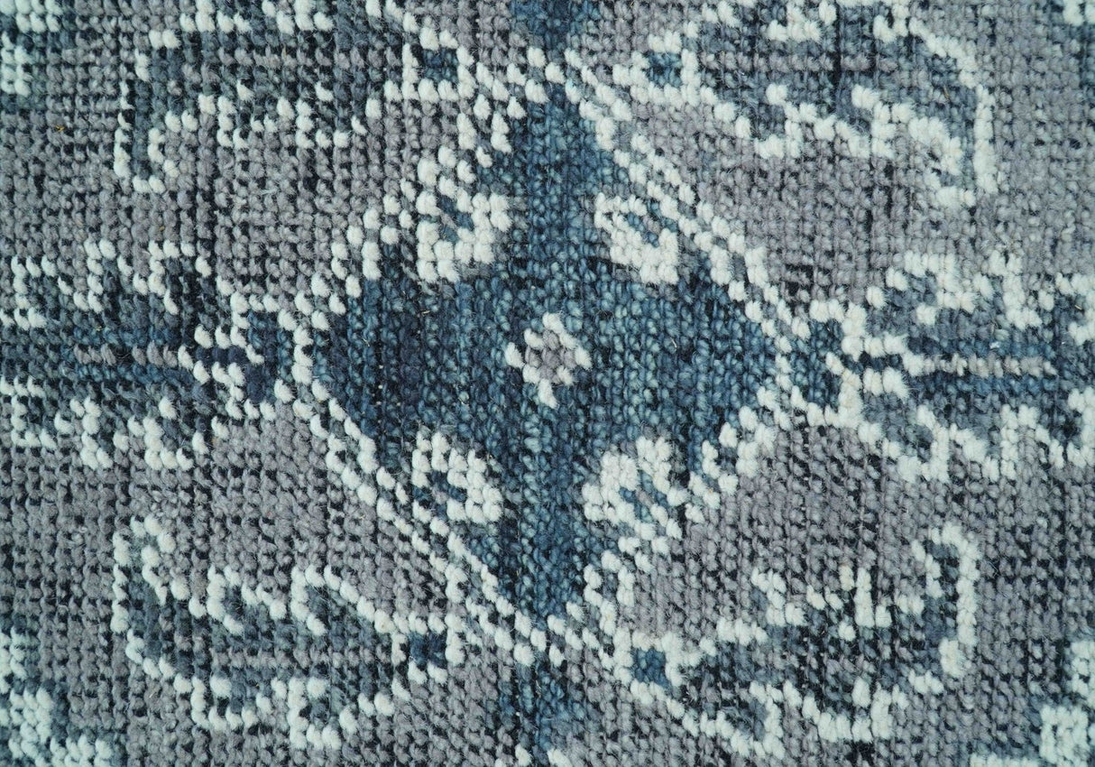 Custom Made Traditional Turkish Design Gray Hand Knotted Wool Area Rug