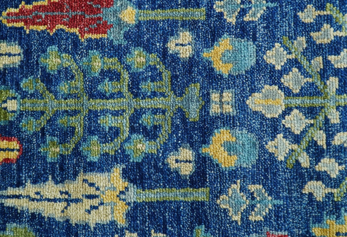 Custom Made Tree of Life Hand Knotted Blue And Beige Traditional Wool area Rug