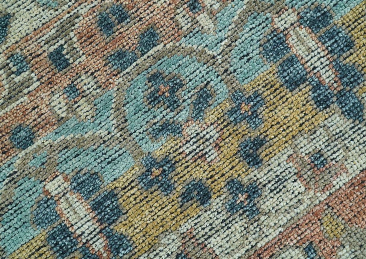 Custom Made Turkish Design Multi color Hand Knotted Wool Rug