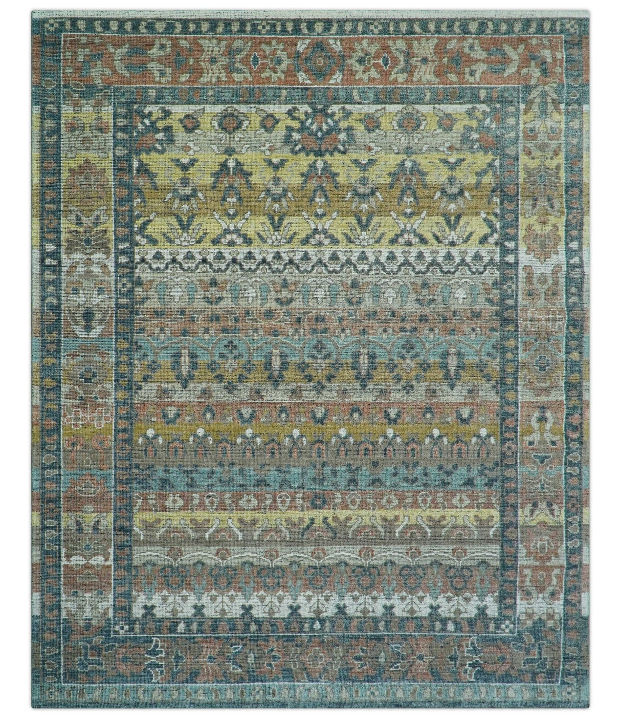 Custom Made Turkish Design Multi color Hand Knotted Wool Rug
