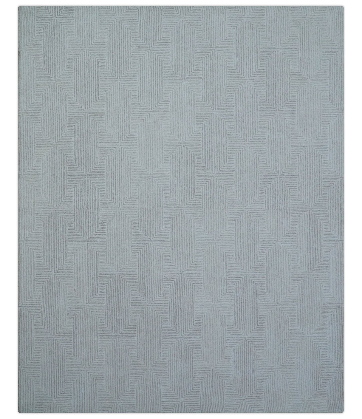 Custom Made White Beige Modern Style Hand Tufted Wool Area Rug