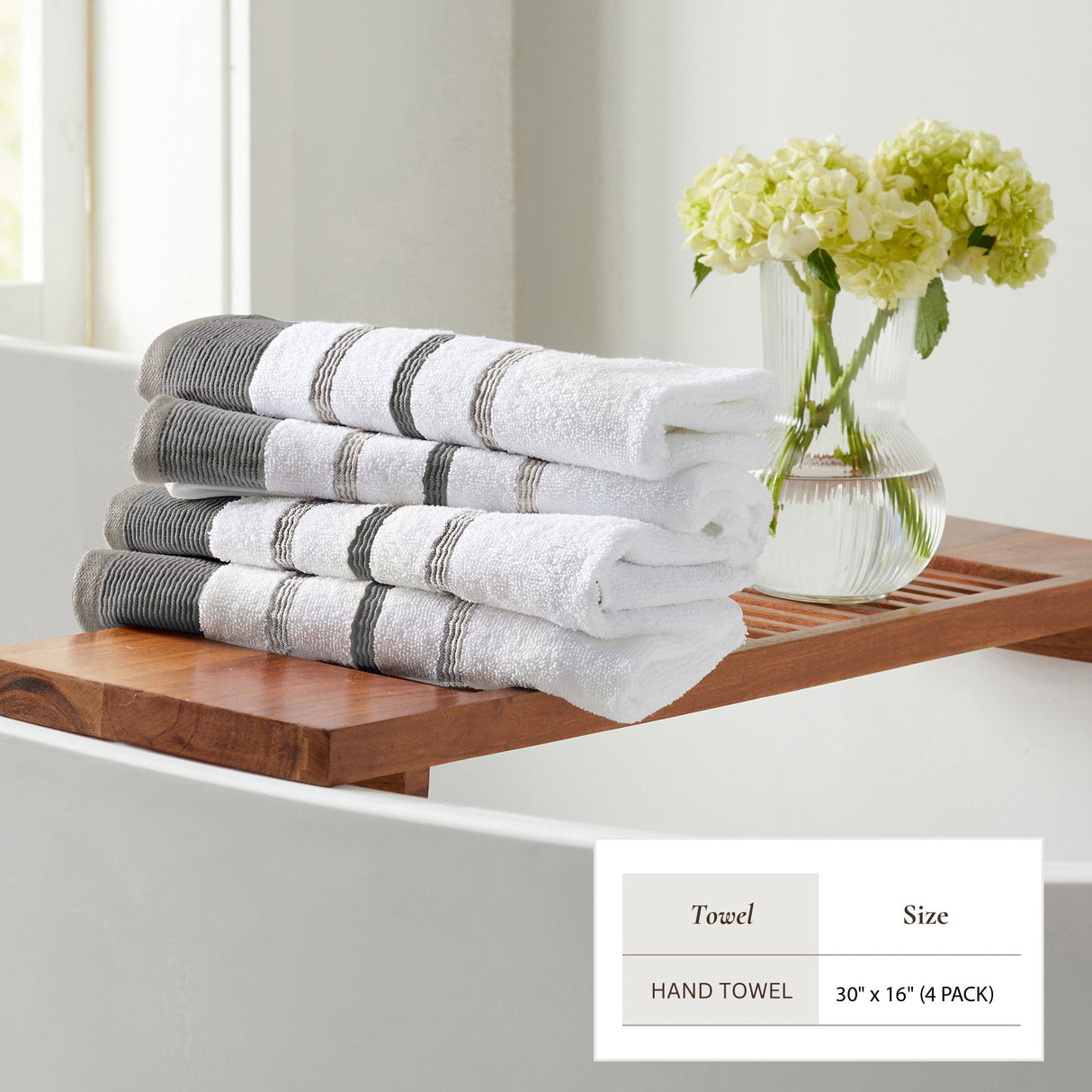 Decorative Cotton Stripe Bath Towel Set - Noelle Collection