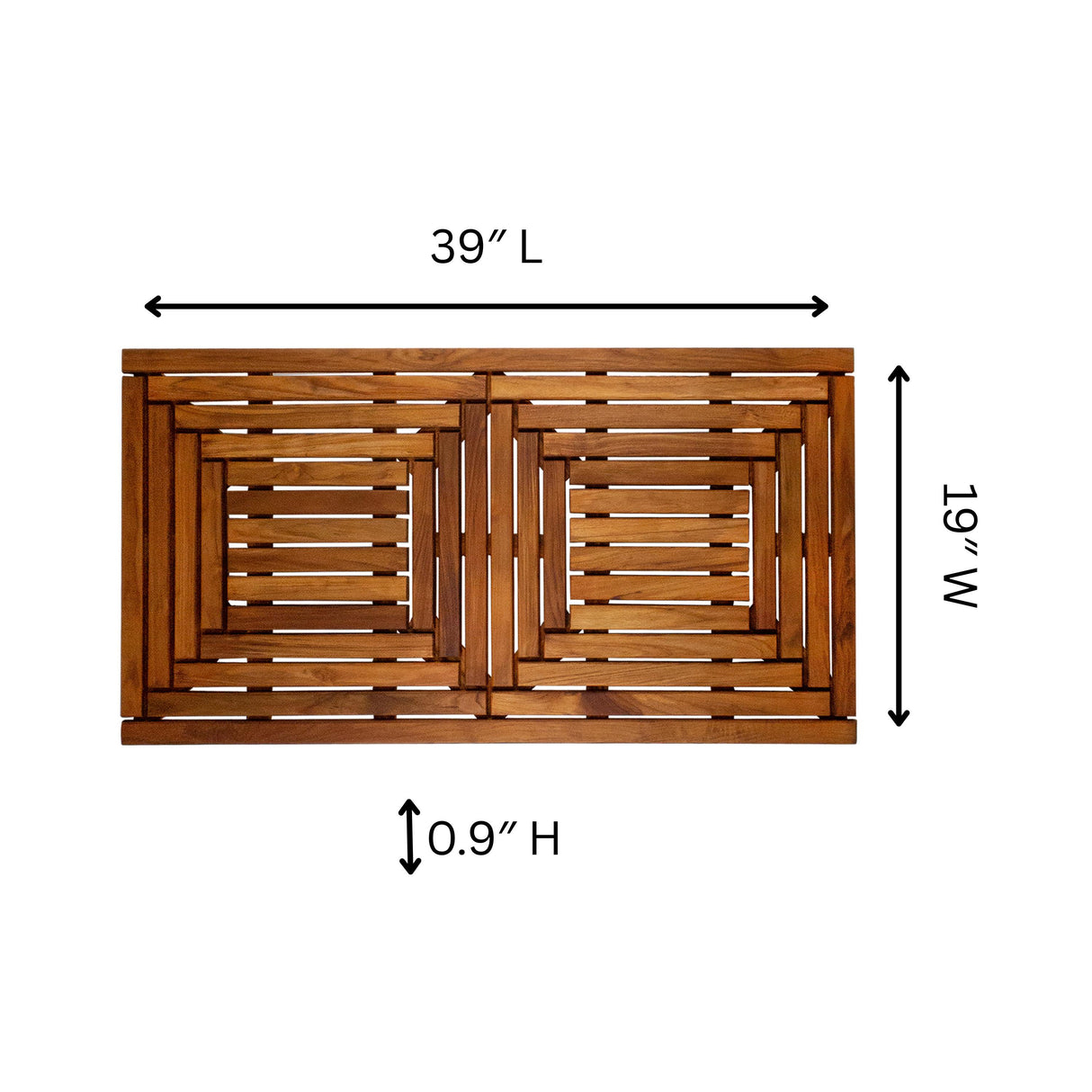 Denver Oiled Double Framed Teak Shower and Bath Mat-Bath Mat-Parc Decor