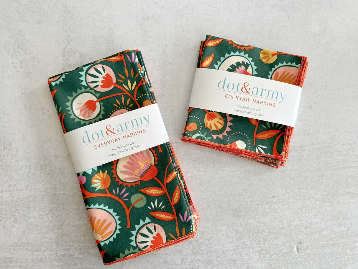 Desert Bloom Cloth Napkins, set of four-Cloth Napkins-Parc Decor