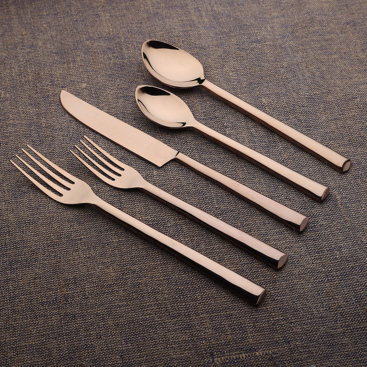 Diana PVD Flatware, 5 Pc. Place Setting-flatware set-Parc Decor