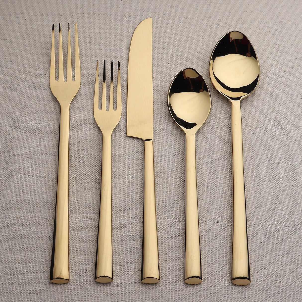 Diana PVD Flatware, 5 Pc. Place Setting-flatware set-Parc Decor