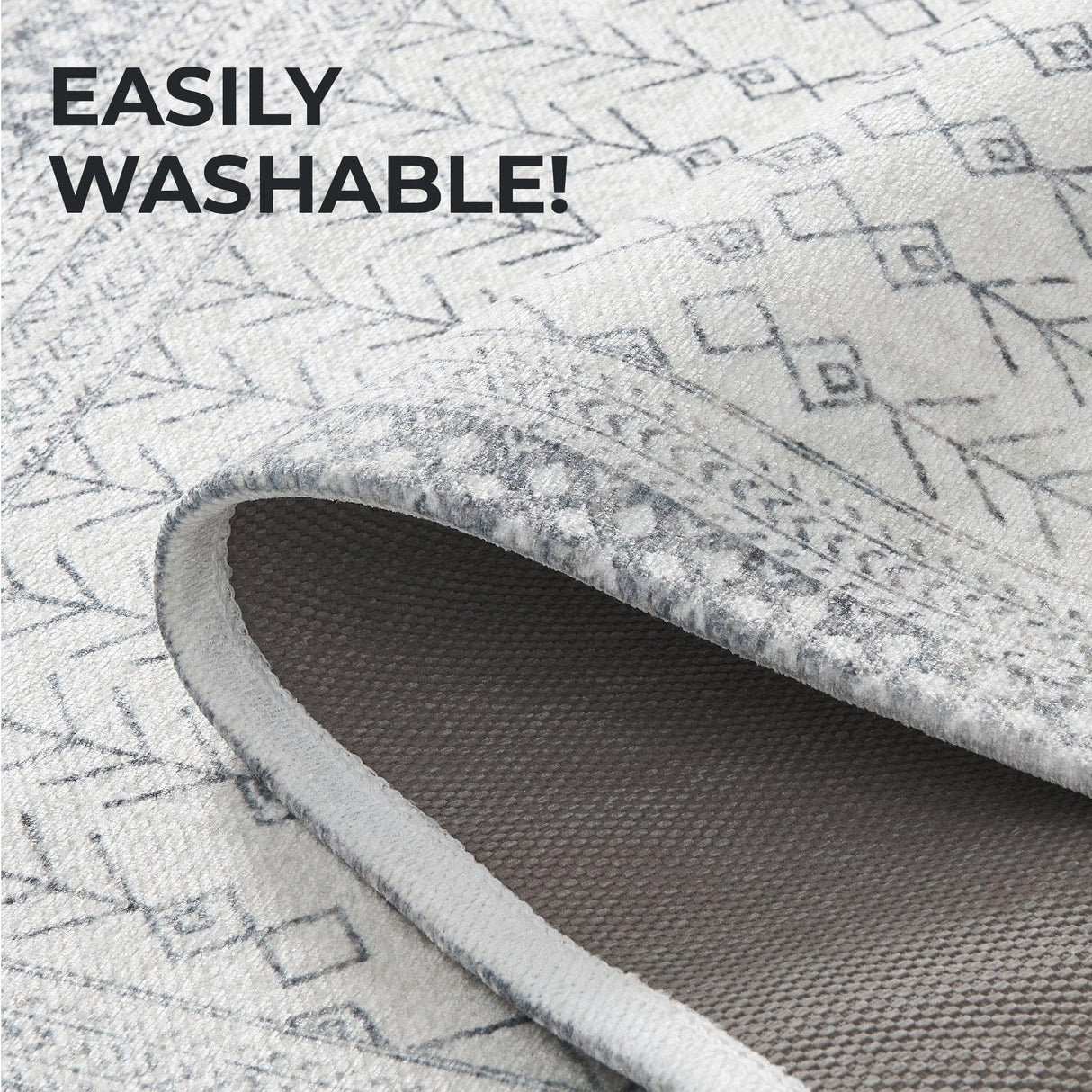 Distressed Moroccan Machine Washable Accent Area Rug 3' x 5' - Neve Collection-Rugs-Parc Decor