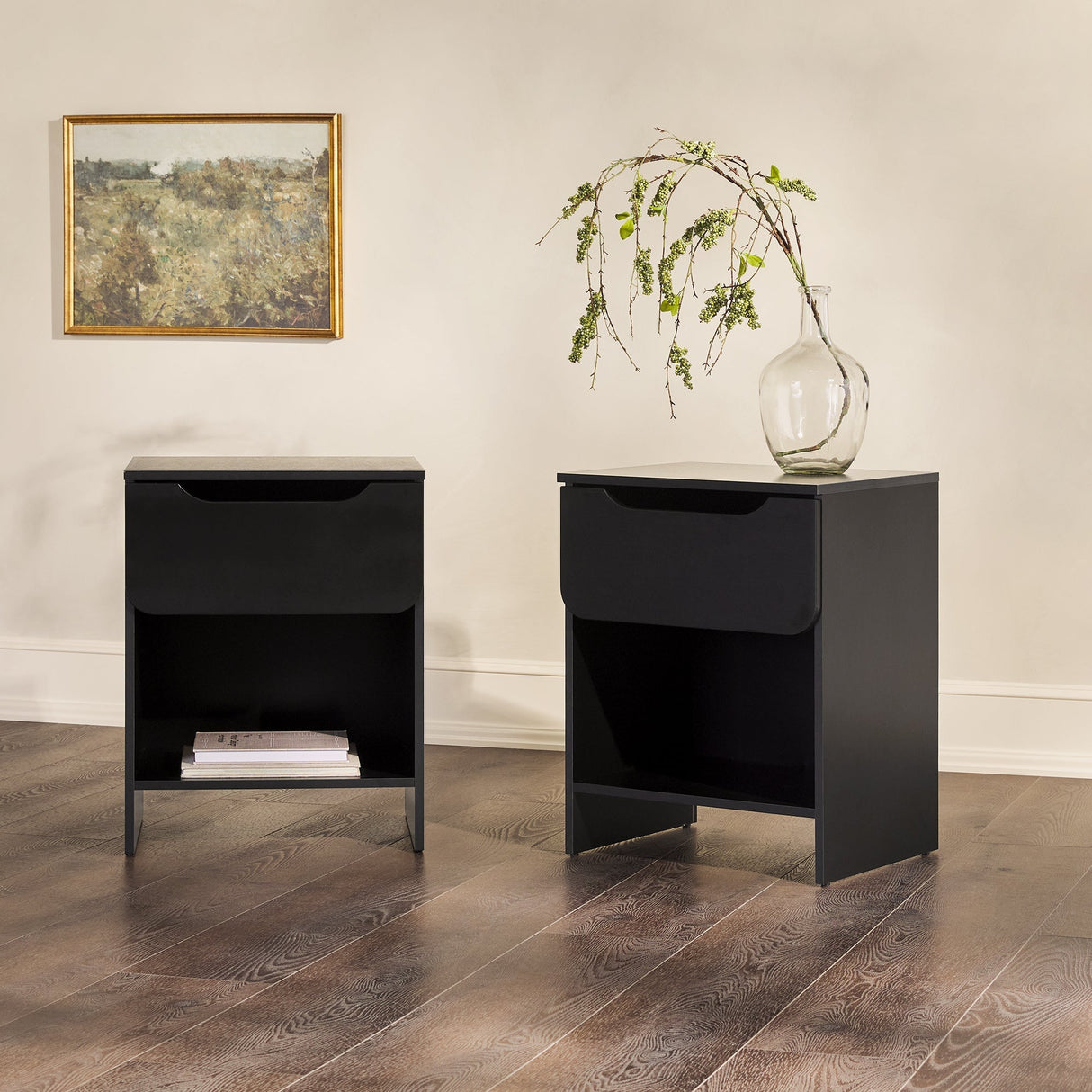 Domm Modern 1-Drawer Nightstand-Bedroom-Parc Decor