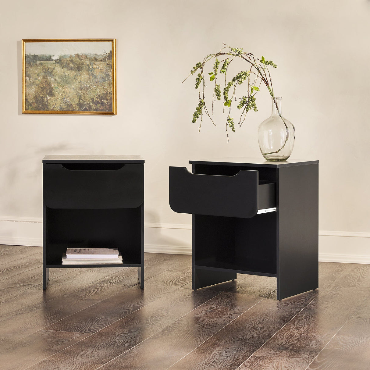 Domm Modern 1-Drawer Nightstand-Bedroom-Parc Decor