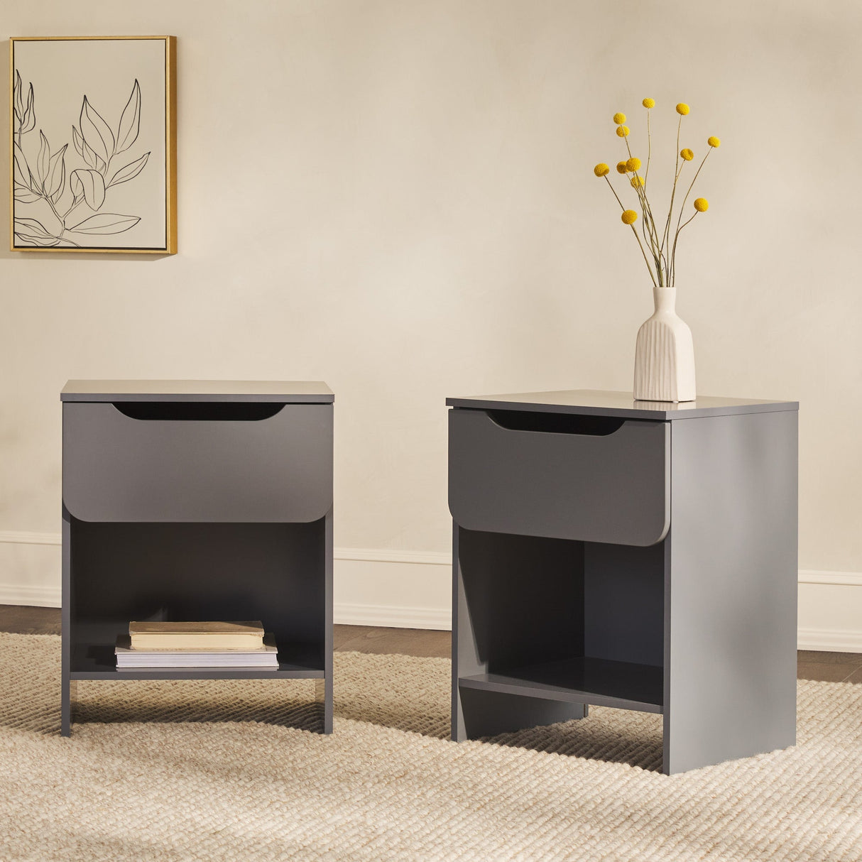Domm Modern 1-Drawer Nightstand-Bedroom-Parc Decor
