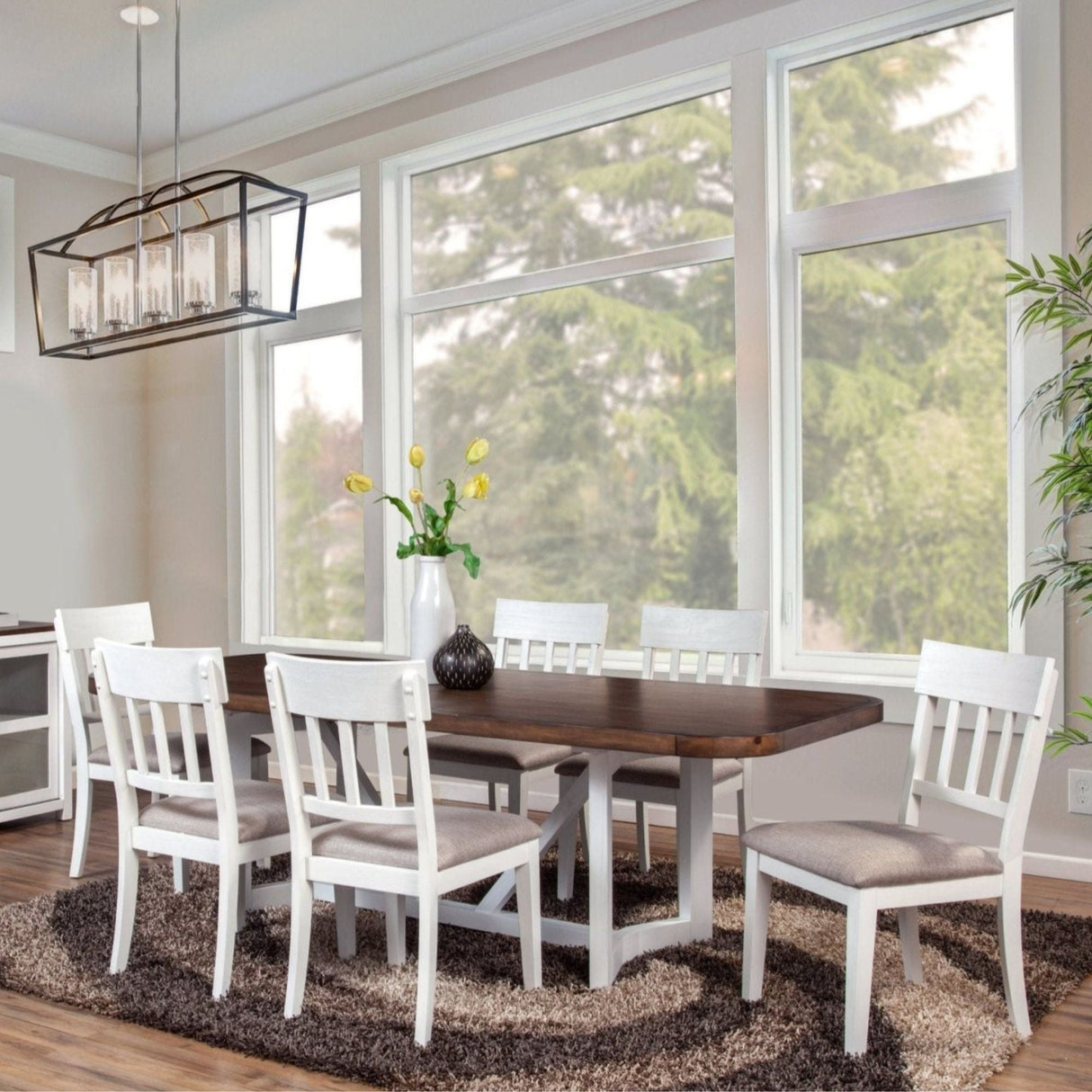 Donham Two Tone Dining Table-Dining Tables-Parc Decor