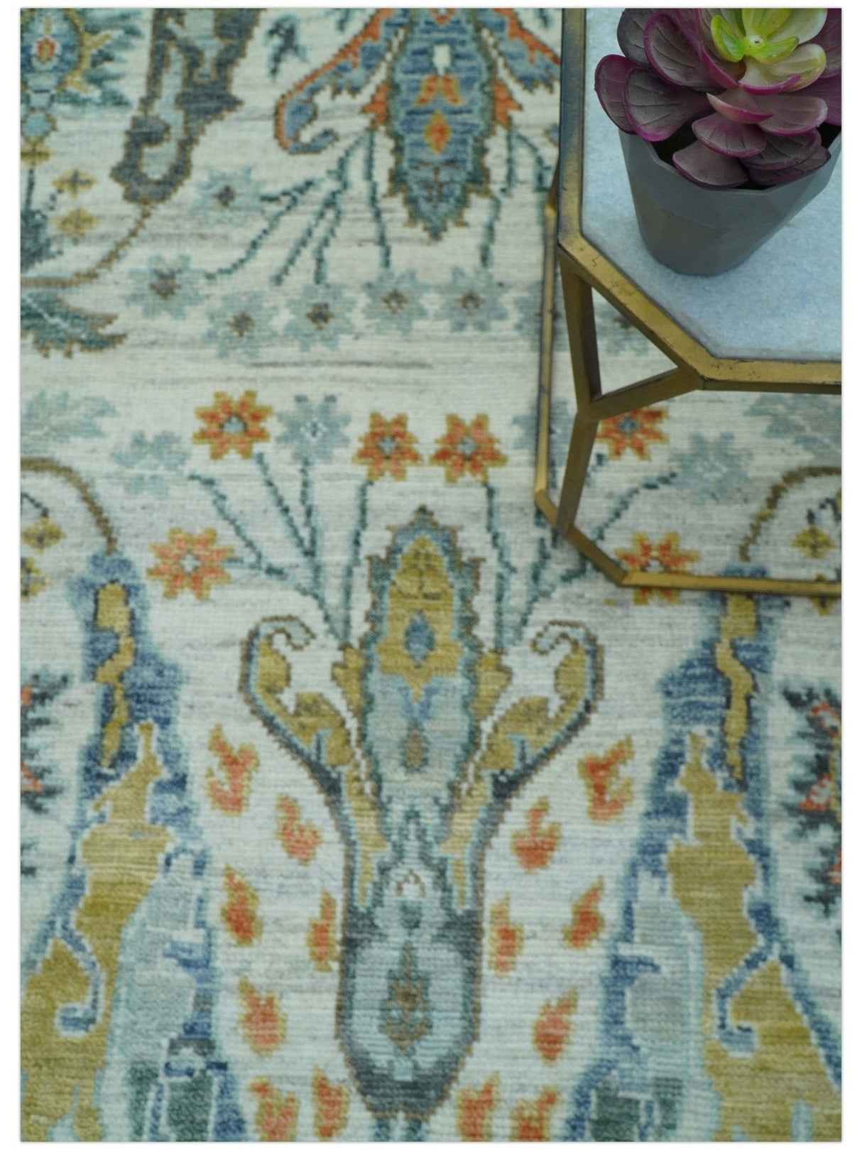 Dragon Custom Made Traditional Design Gray And Ivory Hand Knotted Wool Rug