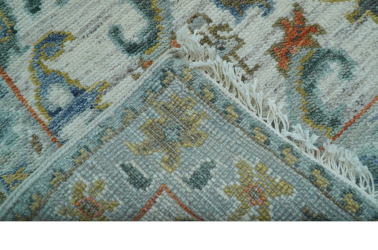 Dragon Custom Made Traditional Design Gray And Ivory Hand Knotted Wool Rug