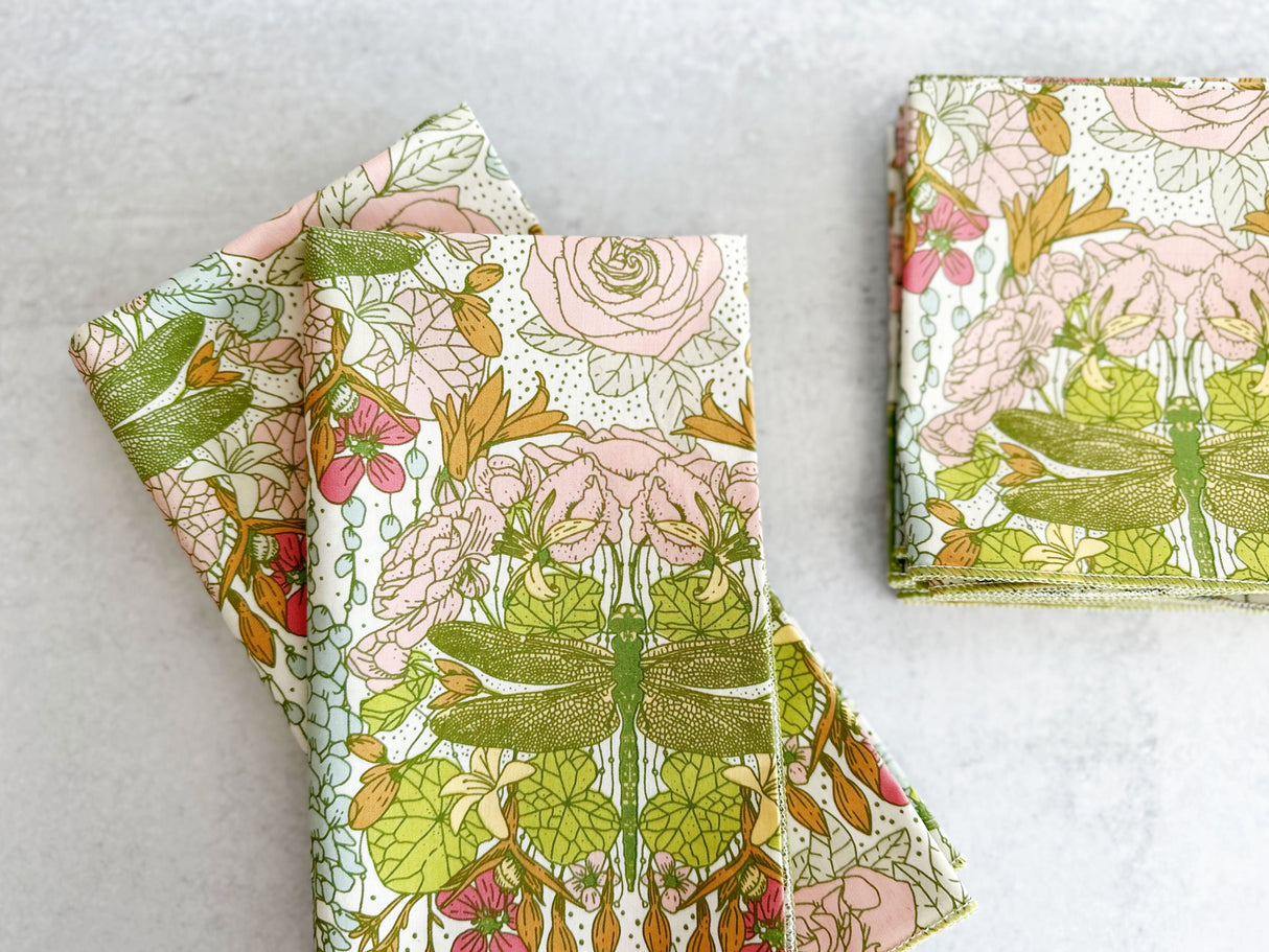 Dragonfly Cloth Napkins, set of four-Cloth Napkins-Parc Decor