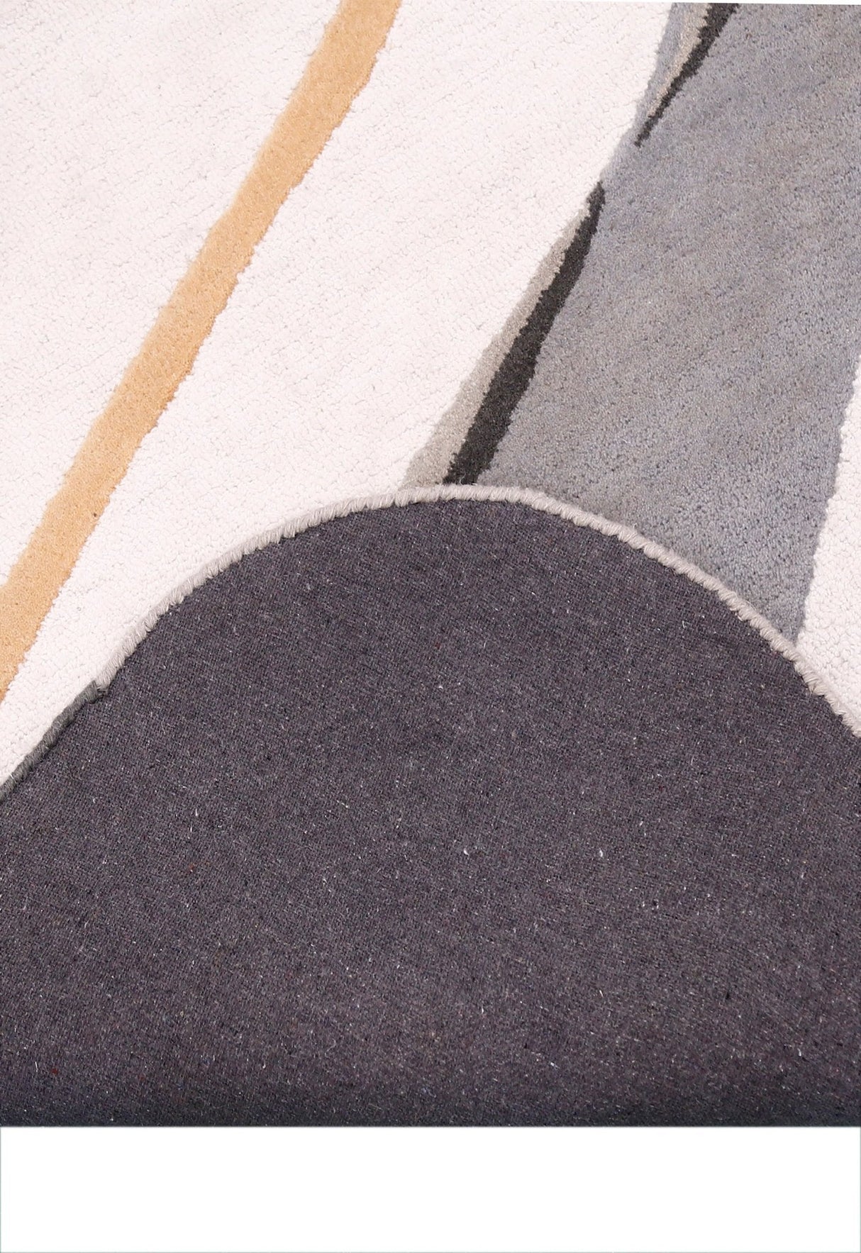 Drifted Ribbon Gray Hand Tufted 5x8 Wool Area Rug