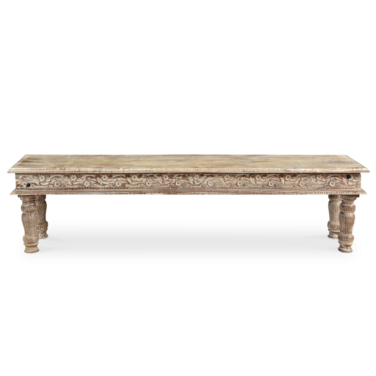 Driftwood Carved Bench - 71"