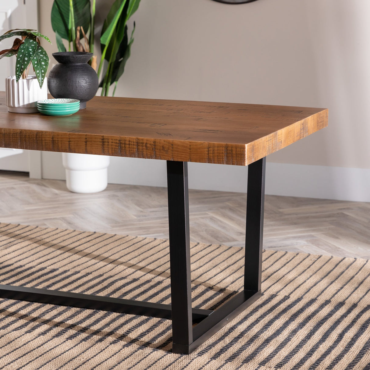 Durango Distressed Wood Dining Table-Dining / Kitchen-Parc Decor