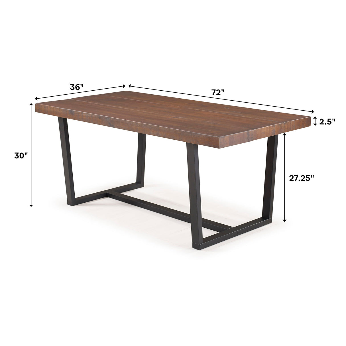 Durango Distressed Wood Dining Table-Dining / Kitchen-Parc Decor