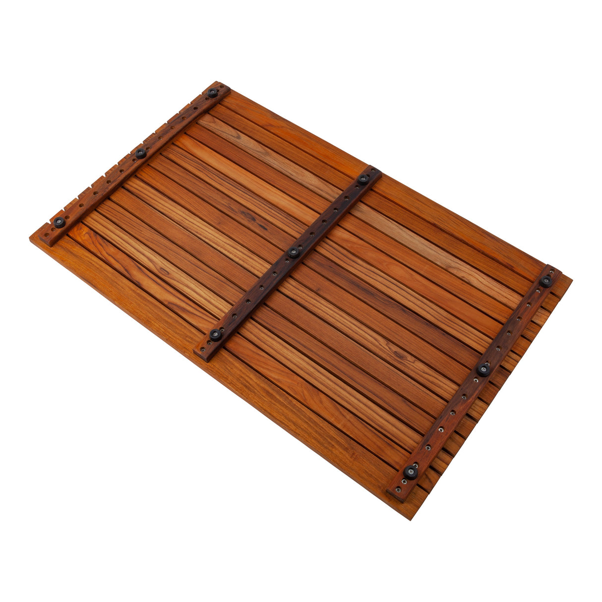 Durango Oiled Teak Shower and Bath Mat with Wide End Slat-Bath Mat-Parc Decor