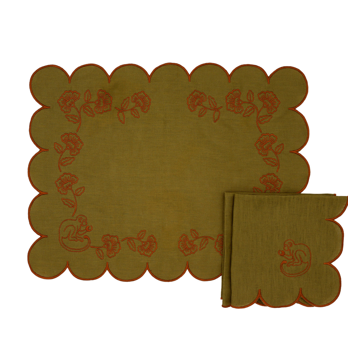 Earthen Pine Placemat - Set of 4-Placemat-Parc Decor
