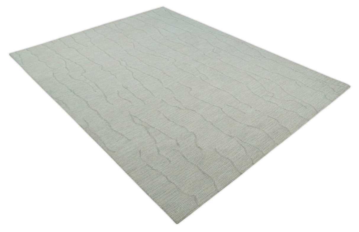 Earthy Neutral Custom Made Hand Tufted Multi Size Woolen Modern Ivory and Beige Area Rug-Area Rug-Parc Decor