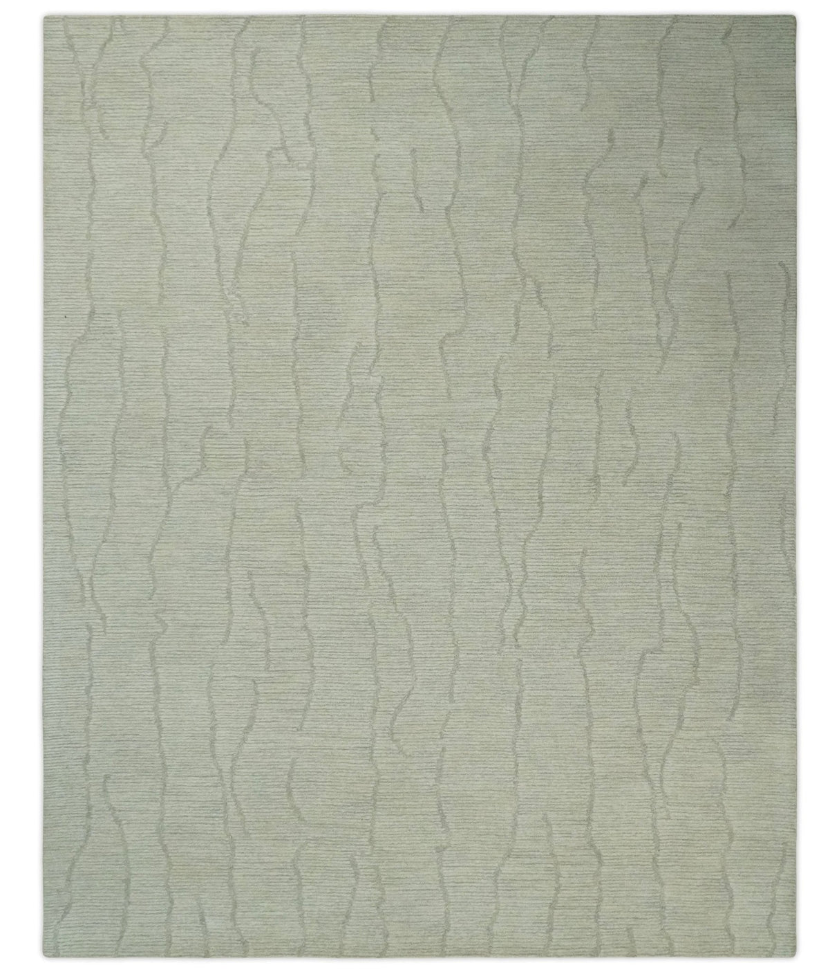 Earthy Neutral Custom Made Hand Tufted Multi Size Woolen Modern Ivory and Beige Area Rug