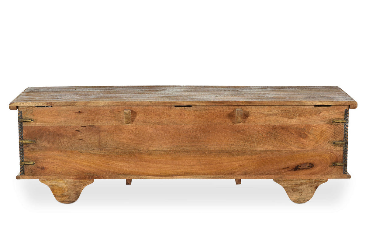 Elephant Wooden Carved Trunk Coffee Table-coffee table-Parc Decor