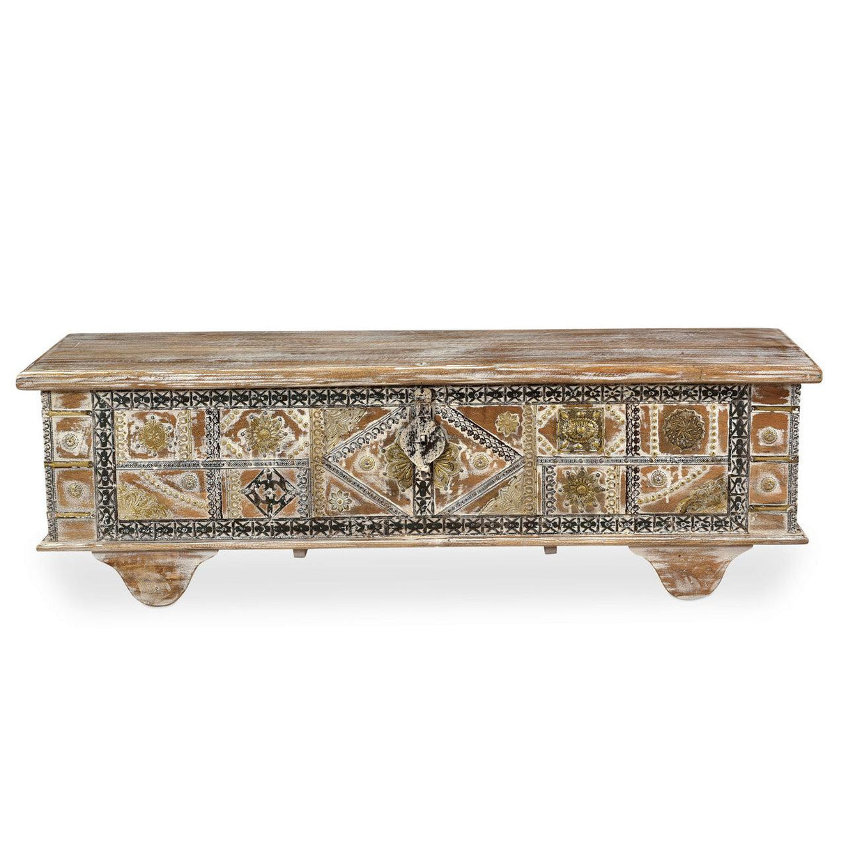 Elephant Wooden Carved Trunk Coffee Table