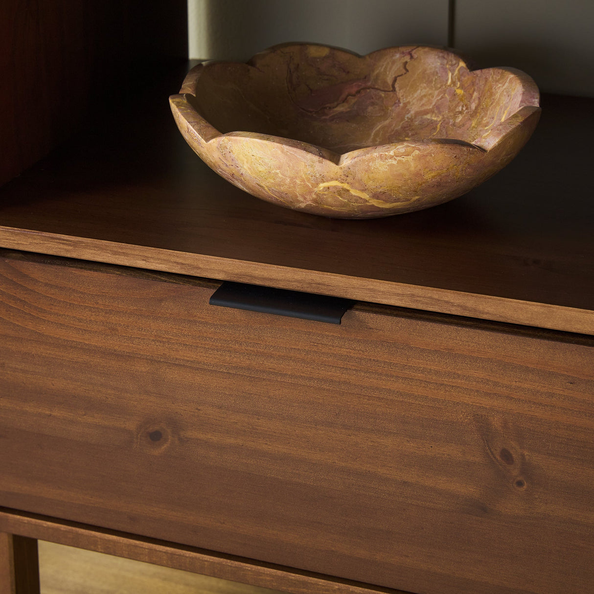 Elias Modern Curved-Frame Solid Wood Nightstand-Bedroom-Parc Decor