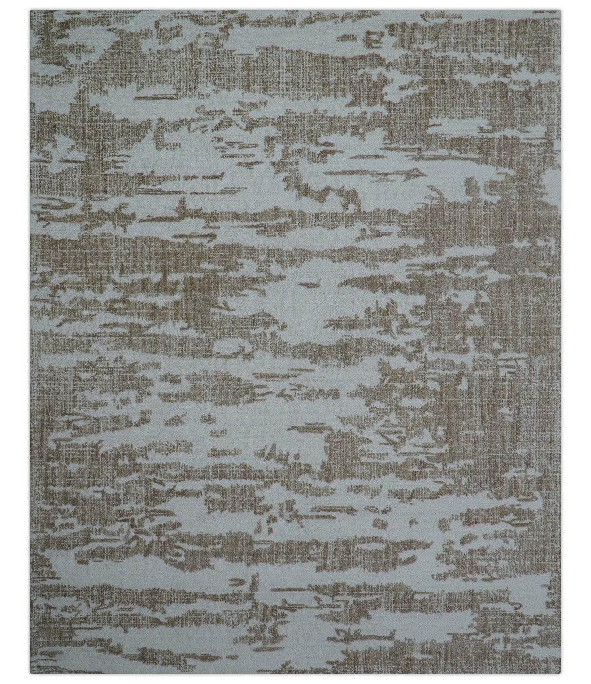 Ella Custom Made Abstract Brown And Ivory Hand Tufted wool rug