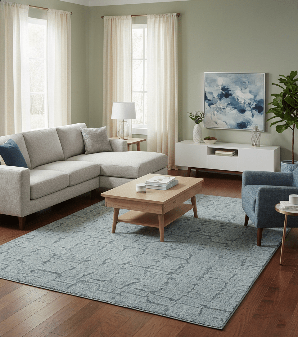 Ella Custom Made Contemporary Gray And Ivory Hand Tufted wool rug