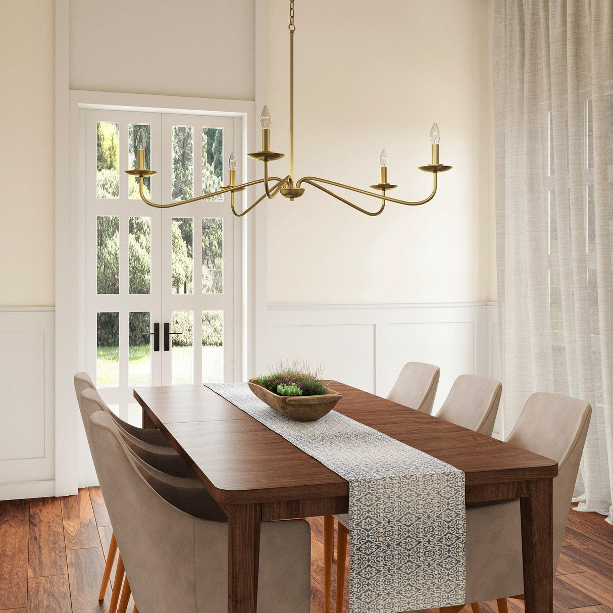 Ellie 5-Light Elegant Industrial Dimmable Chandelier