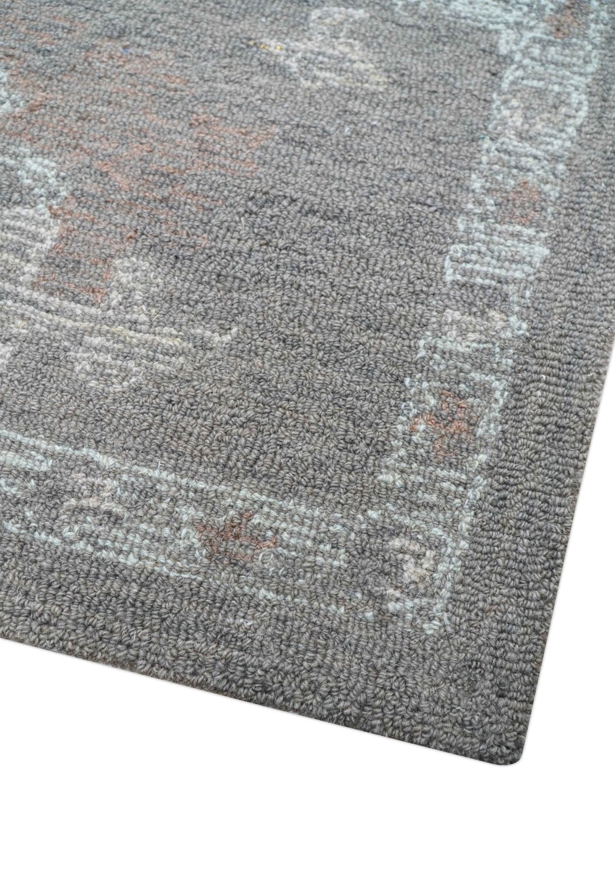 Elvin Custom Made Traditional Oushak Gray Hand Tufted wool rug