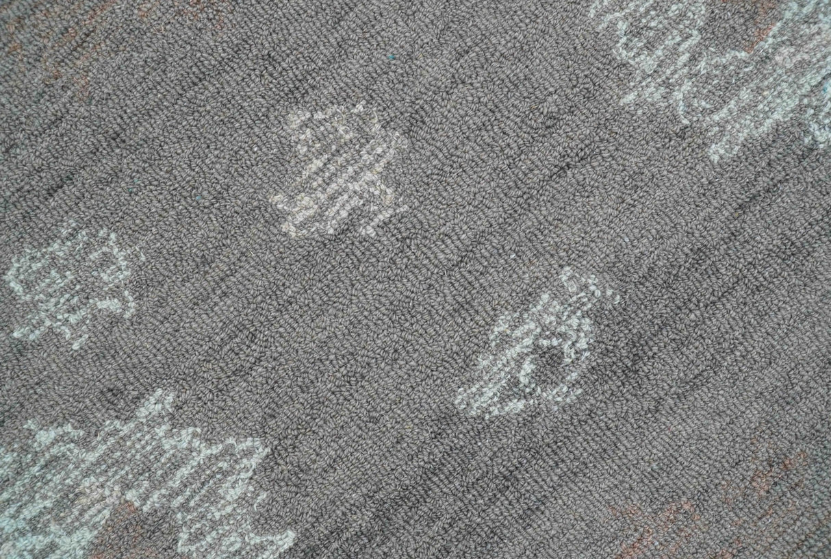 Elvin Custom Made Traditional Oushak Gray Hand Tufted wool rug