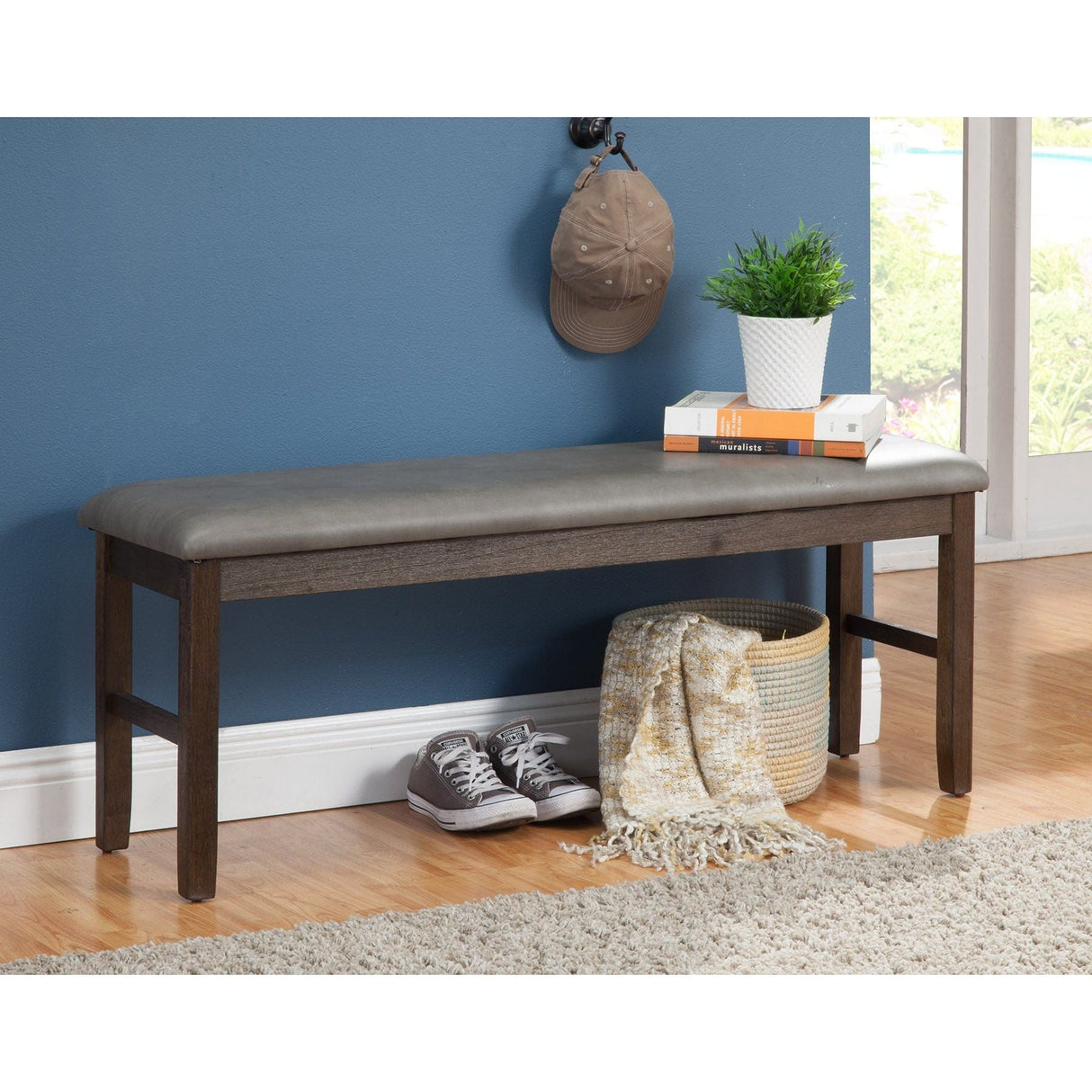 Emery Bench, Walnut-Benches-Parc Decor