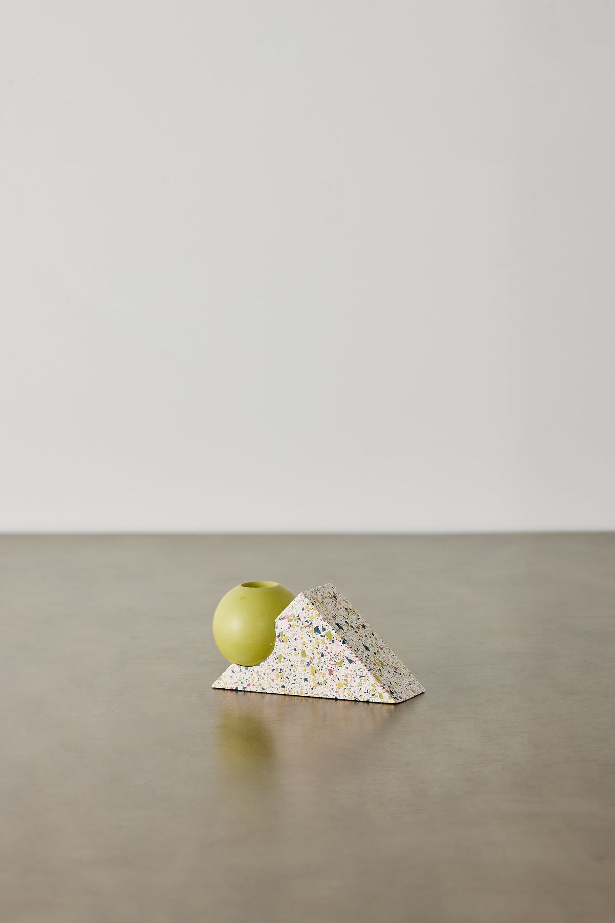 Equilibrium Bright Green & Pink Terrazzo Taper Candle Holder-Décor-Parc Decor