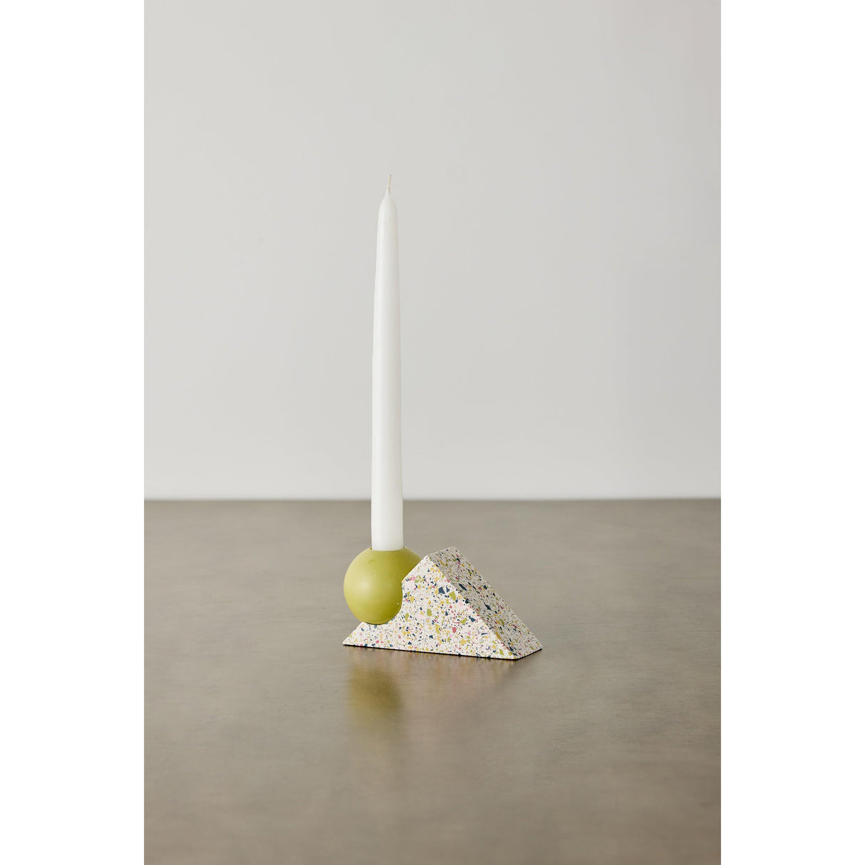 Equilibrium Bright Green & Pink Terrazzo Taper Candle Holder