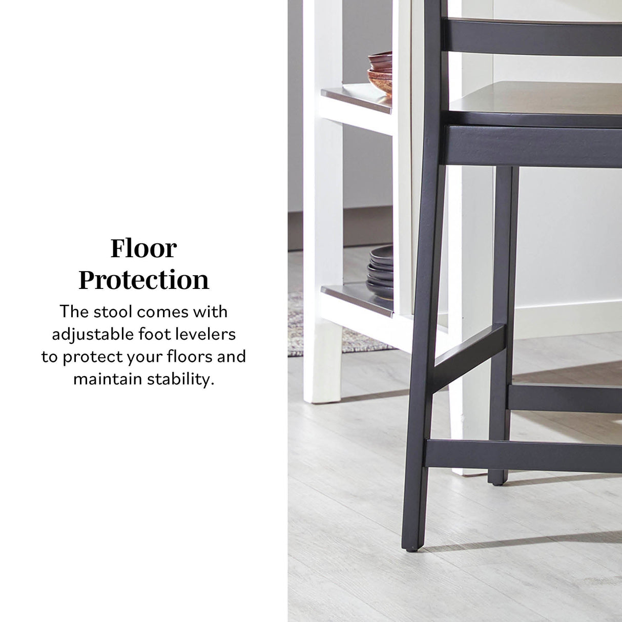 Erekson Solid Wood Ladder Back Bar Stool, Set of 2-Dining / Kitchen-Parc Decor