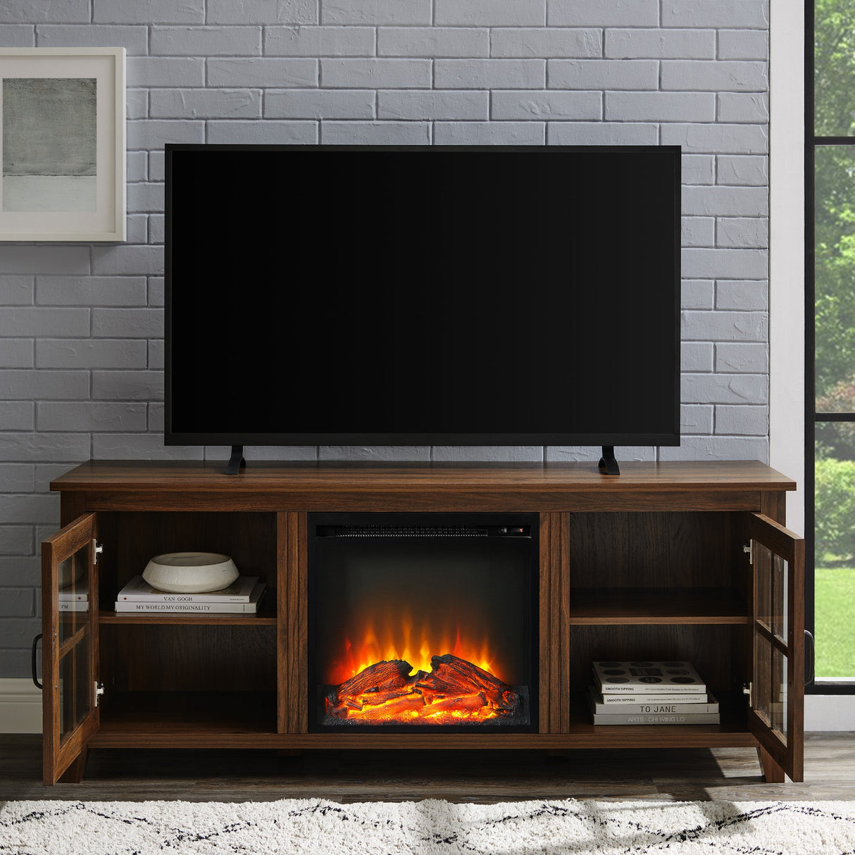 Essential Fireplace TV Stand-Fireplace-Parc Decor